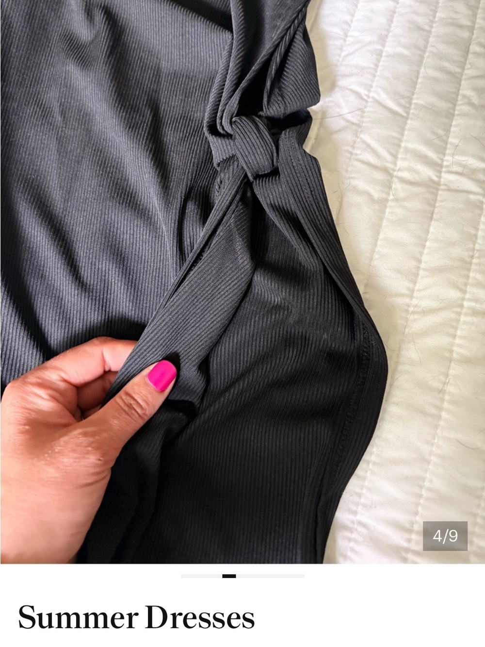 SHEIN Black High-Slit Sleeveless Swim Cover-Up Dress - Picture 4 of 4